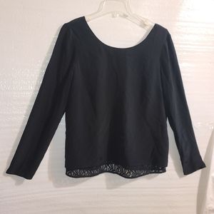 Madewell X Sezane black Silk top lace